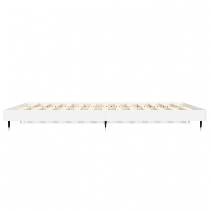 Bettgestell Hochglanz-Weiß 140x190 cm Holzwerkstoff