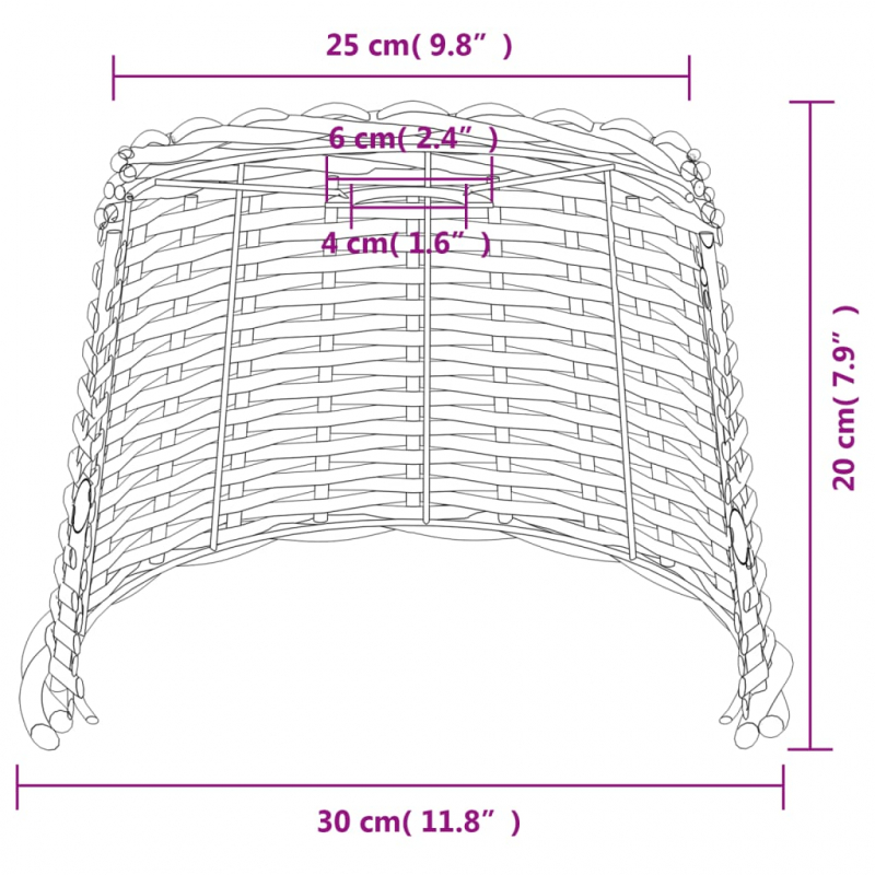 Lampenschirm Braun Ø30x20 cm Korbweide