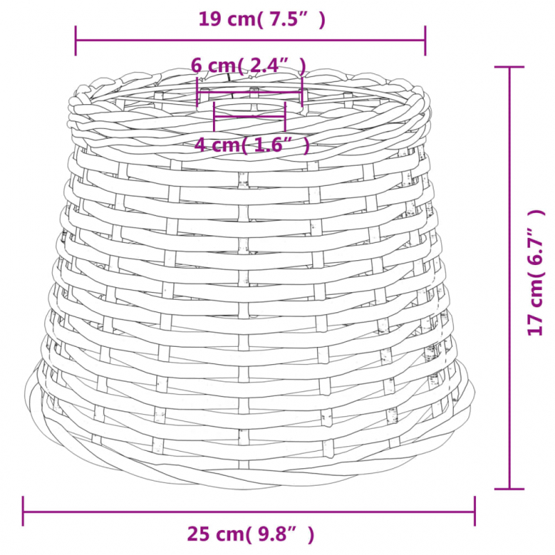 Lampenschirm Braun Ø25x17 cm Korbweide