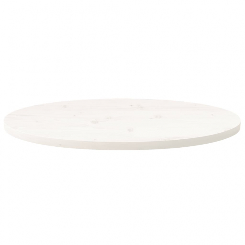 Tischplatte Weiß 80x40x2,5 cm Massivholz Kiefer Oval