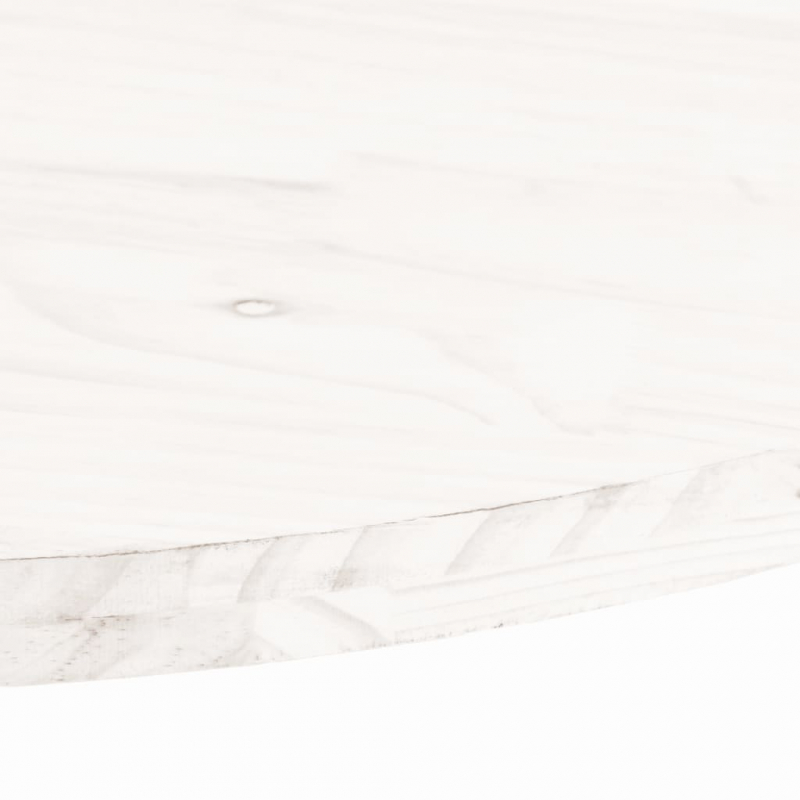 Tischplatte Weiß 100x50x2,5 cm Massivholz Kiefer Oval