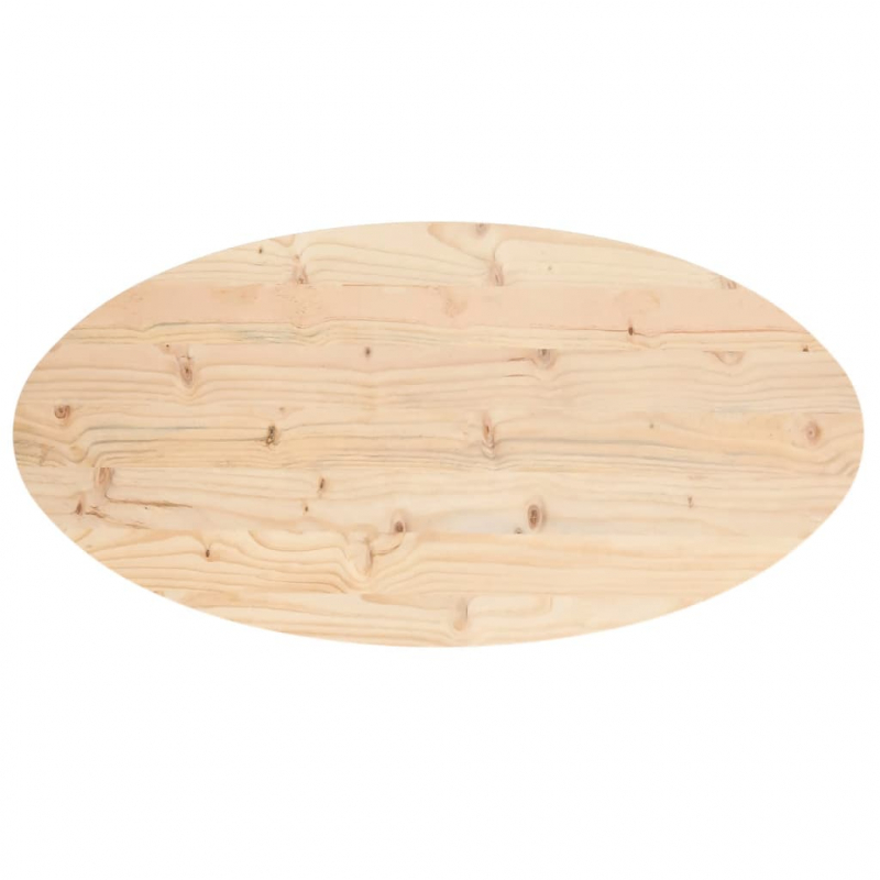 Tischplatte 110x55x2,5 cm Massivholz Kiefer Oval