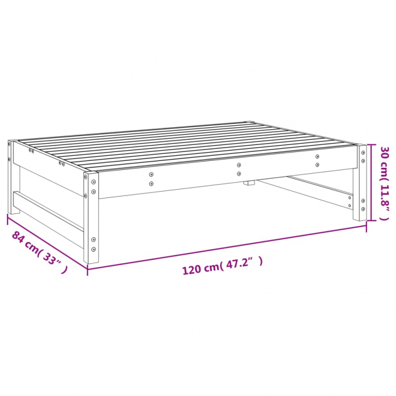 Gartenhocker 120x80 cm Massivholz Douglasie