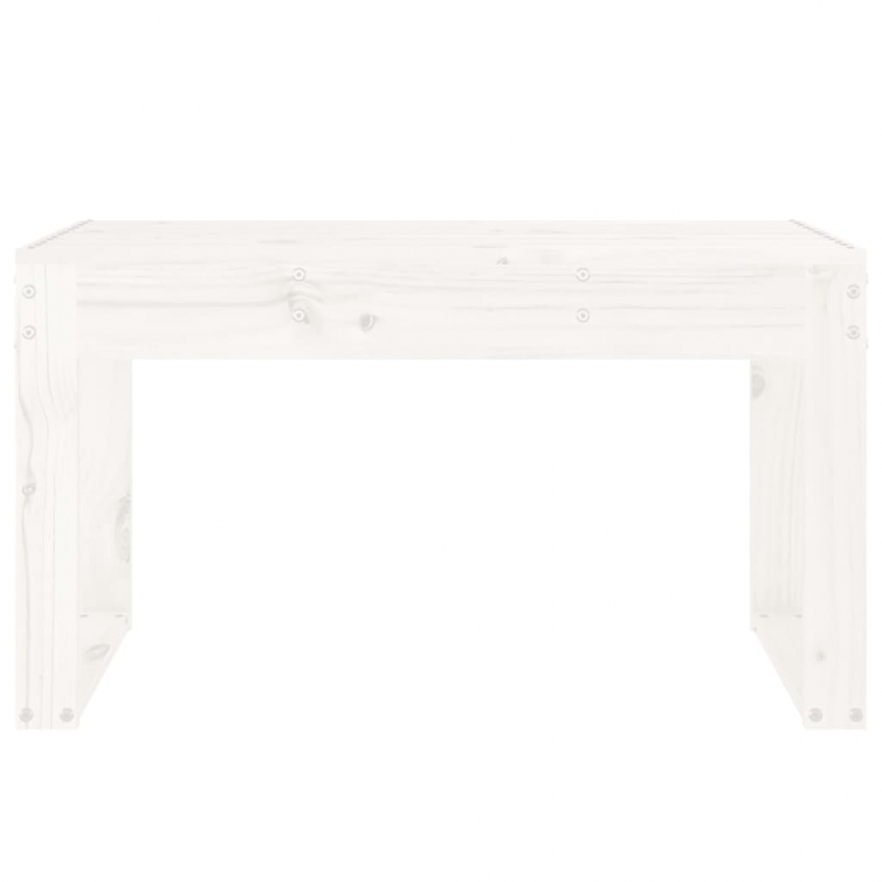 Gartenbank Weiß 80x38x45 cm Massivholz Kiefer