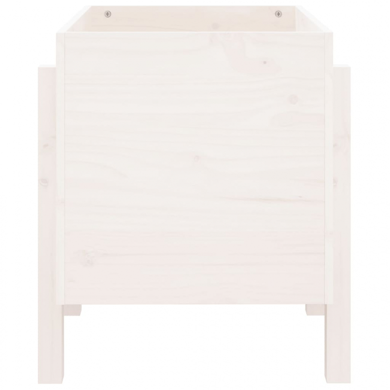 Pflanzkübel Weiß 62x50x57 cm Massivholz Kiefer
