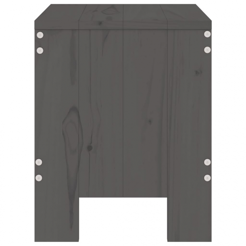 Gartenhocker 2 Stk. Grau 40x36x45 cm Massivholz Kiefer
