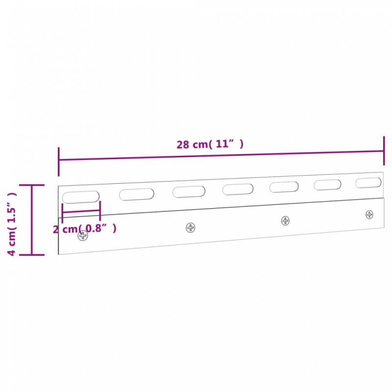 Klemmleisten 4 Stk. Silbern 28 cm Edelstahl