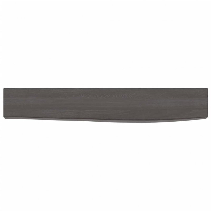 Wandregal Dunkelbraun 60x10x4 cm Massivholz Eiche Behandelt