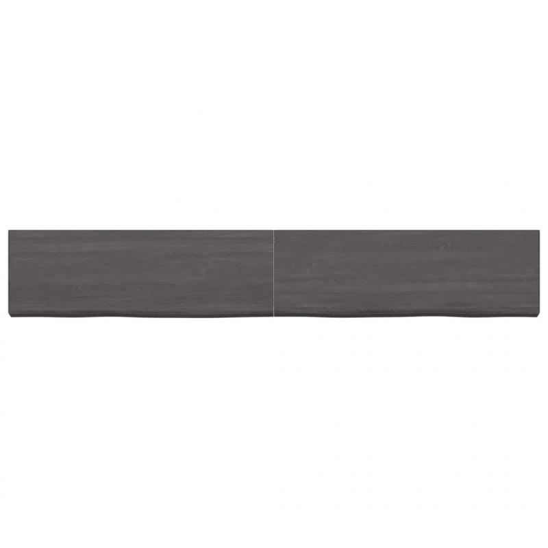 Wandregal Dunkelbraun 180x40x(2-4)cm Massivholz Eiche Behandelt