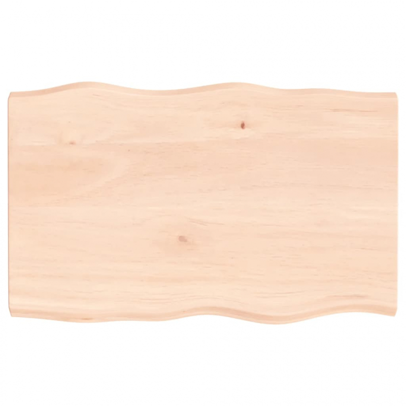 Tischplatte 80x50x(2-4) cm Massivholz Unbehandelt Baumkante