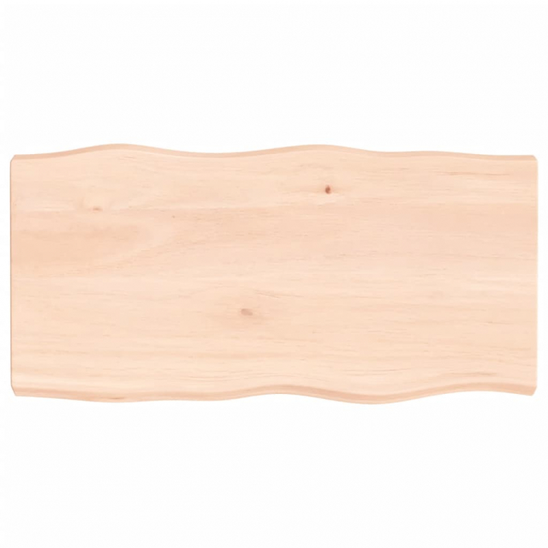 Tischplatte 100x50x(2-6) cm Massivholz Unbehandelt Baumkante