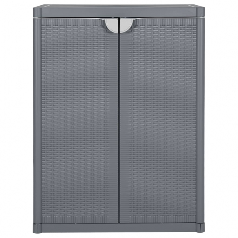 Gartenschrank Grau 65x45x88 cm PP Rattan-Optik