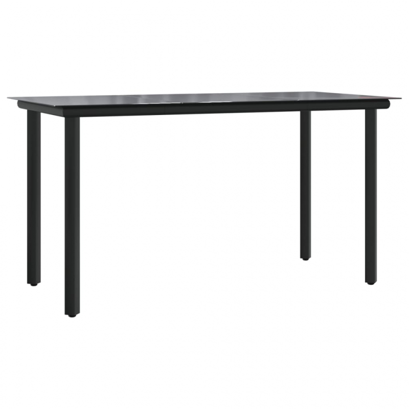11-tlg. Garten-Essgruppe mit Kissen Schwarz & Grau Poly Rattan