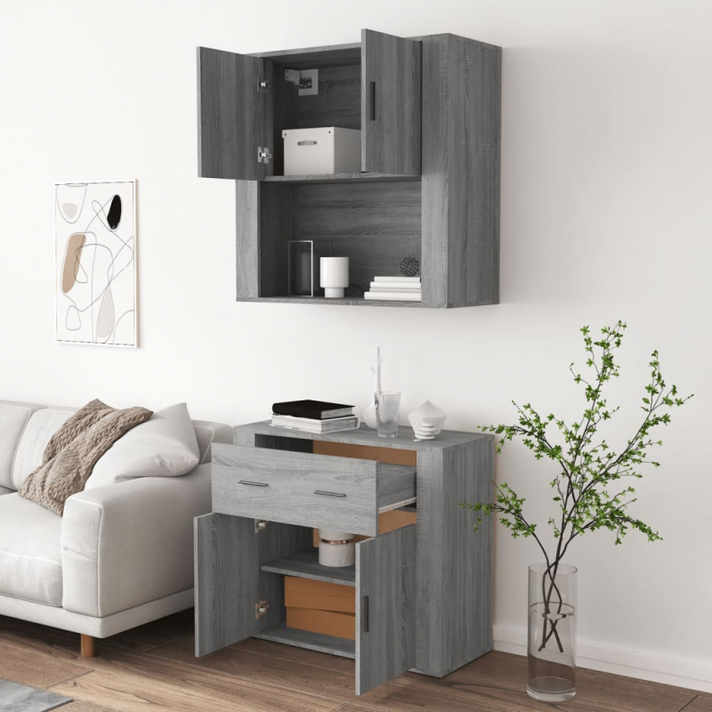 Highboard Grau Sonoma Holzwerkstoff