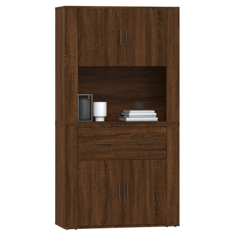 Highboard Braun Eichen-Optik Holzwerkstoff