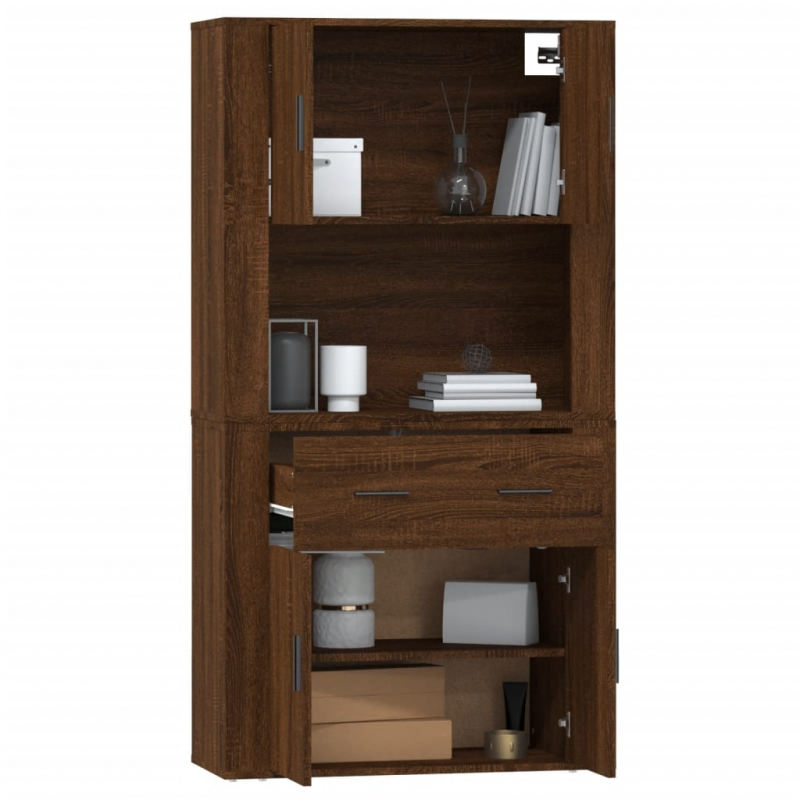 Highboard Braun Eichen-Optik Holzwerkstoff