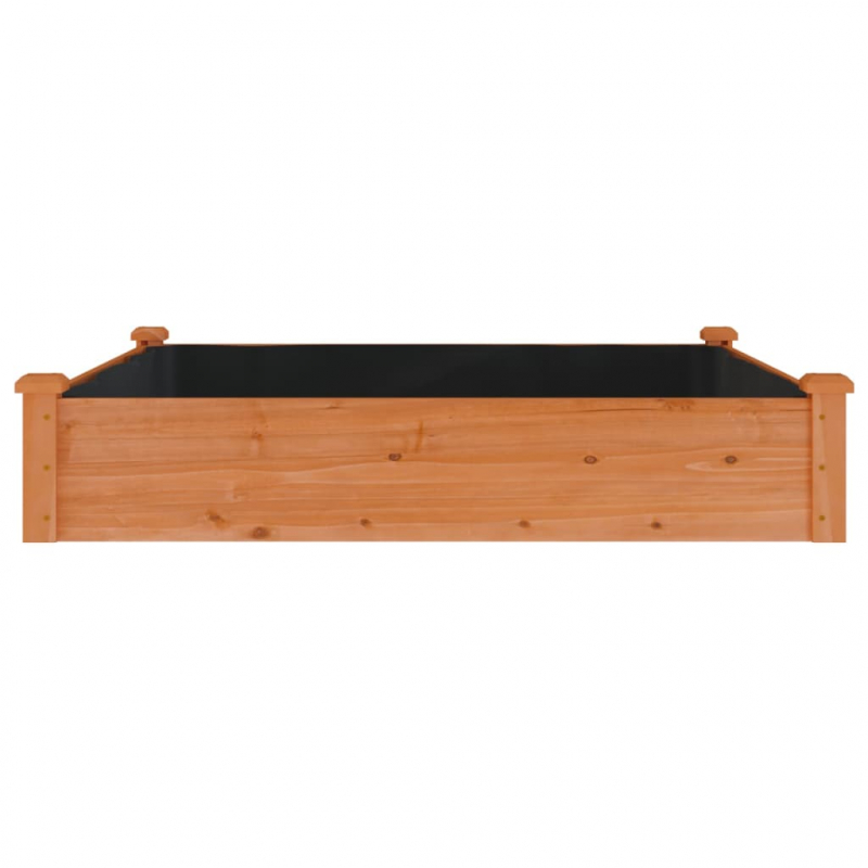Hochbeet mit Einsatz Braun 120x120x25 cm Massivholz Tanne