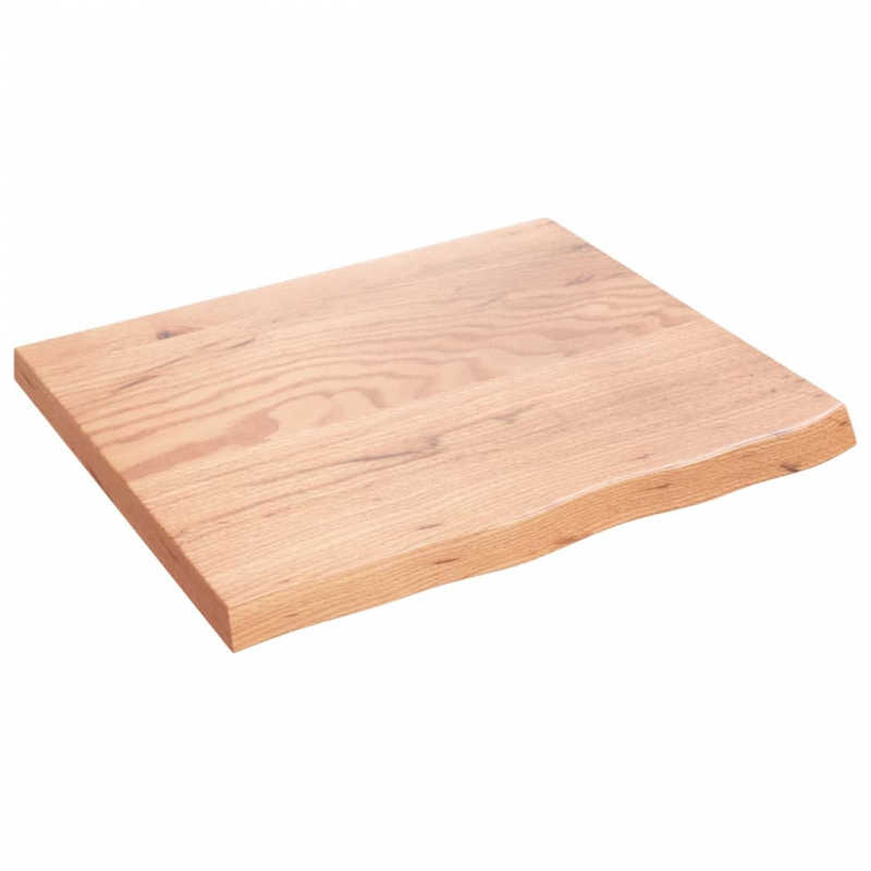 Waschtischplatte Hellbraun 60x50x2 cm Massivholz Behandelt