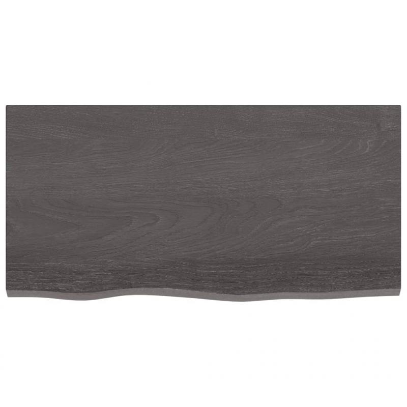 Waschtischplatte Dunkelbraun 80x40x(2-6)cm Massivholz Behandelt
