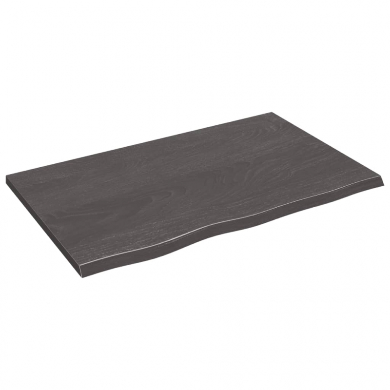 Waschtischplatte Dunkelbraun 80x50x2 cm Massivholz Behandelt