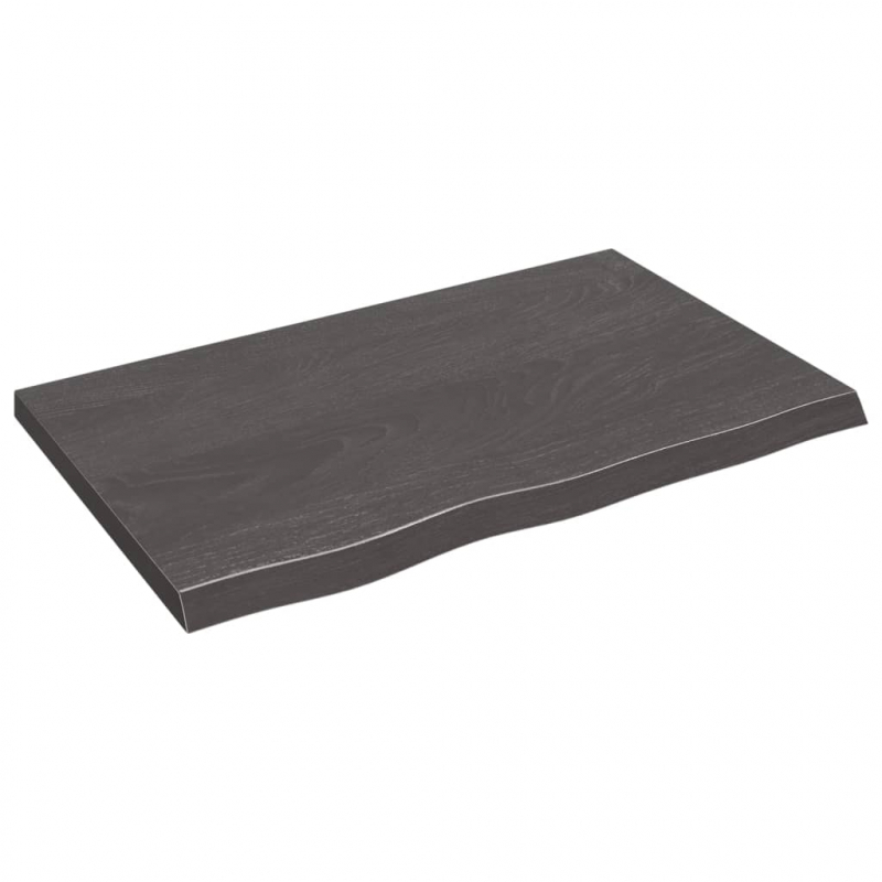 Waschtischplatte Dunkelbraun 80x50x(2-4)cm Massivholz Behandelt