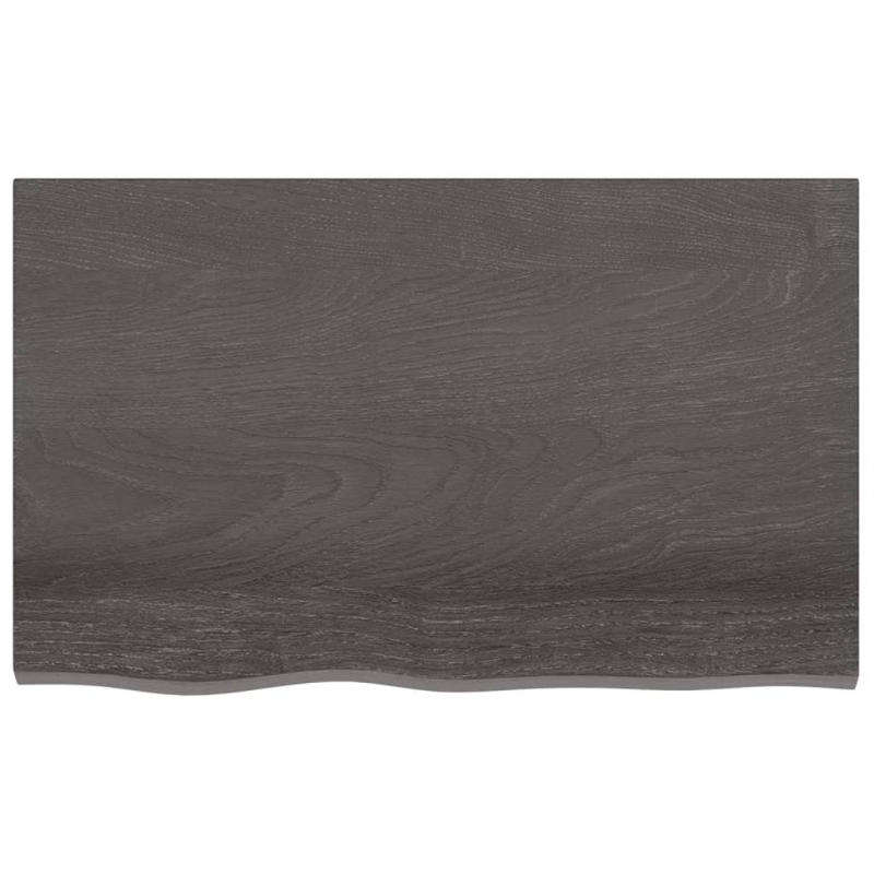Waschtischplatte Dunkelbraun 80x50x(2-4)cm Massivholz Behandelt