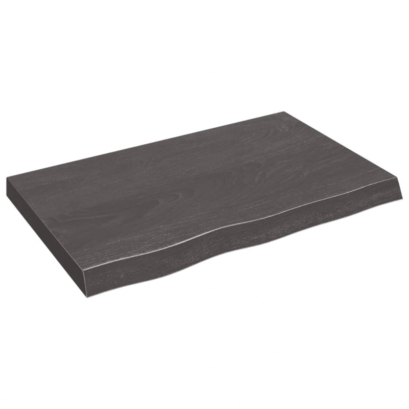 Waschtischplatte Dunkelbraun 80x50x(2-6)cm Massivholz Behandelt