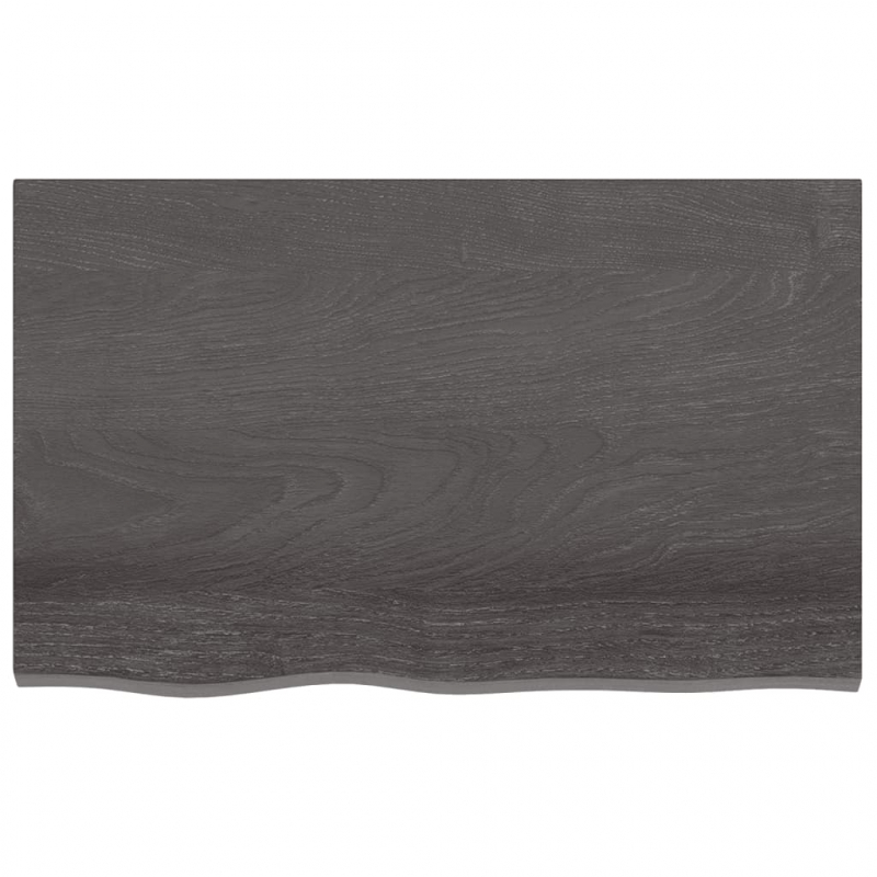 Waschtischplatte Dunkelbraun 80x50x(2-6)cm Massivholz Behandelt