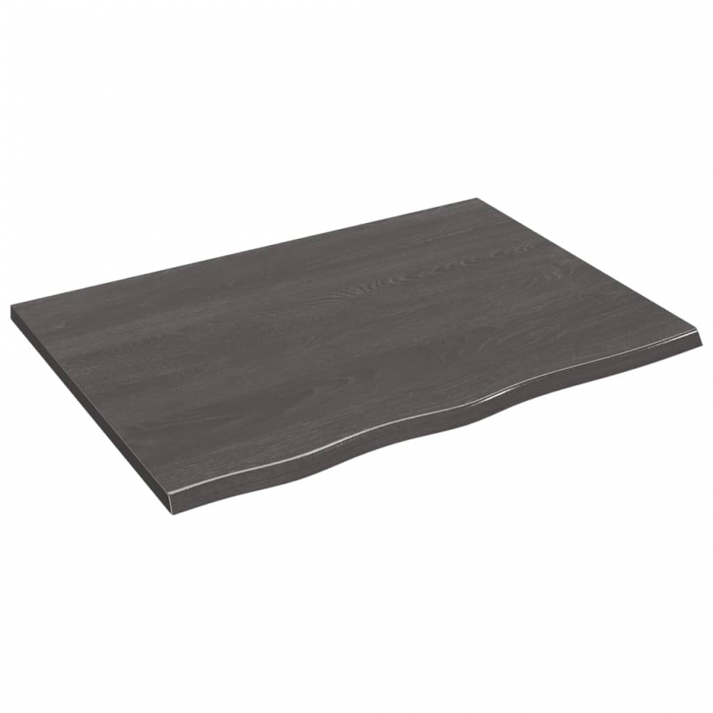 Waschtischplatte Dunkelbraun 80x60x2 cm Massivholz Behandelt