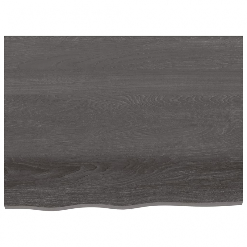 Waschtischplatte Dunkelbraun 80x60x(2-6)cm Massivholz Behandelt