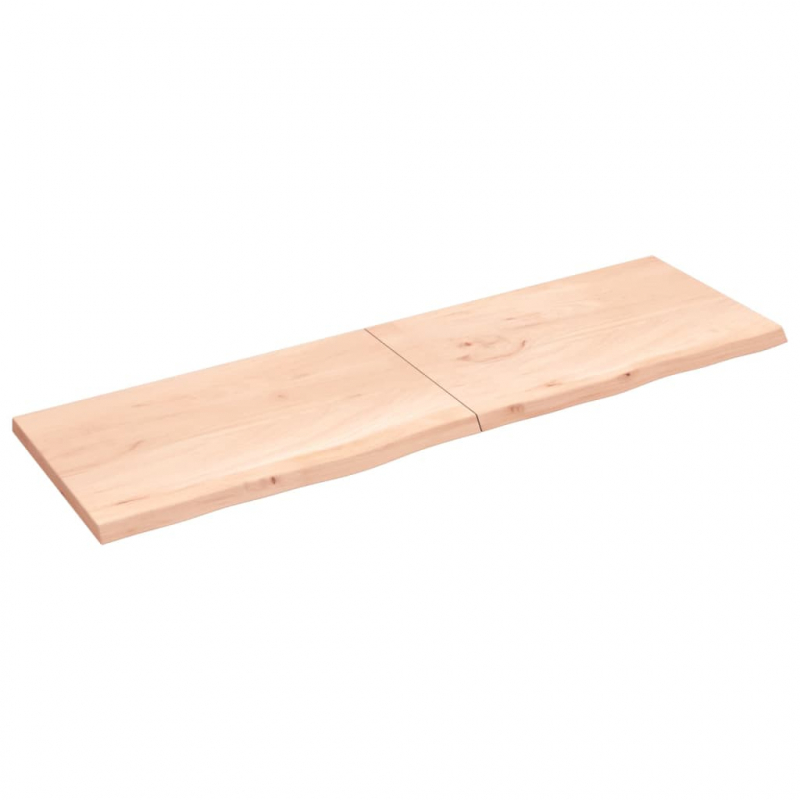 Tischplatte 200x60x(2-4) cm Massivholz Eiche Unbehandelt