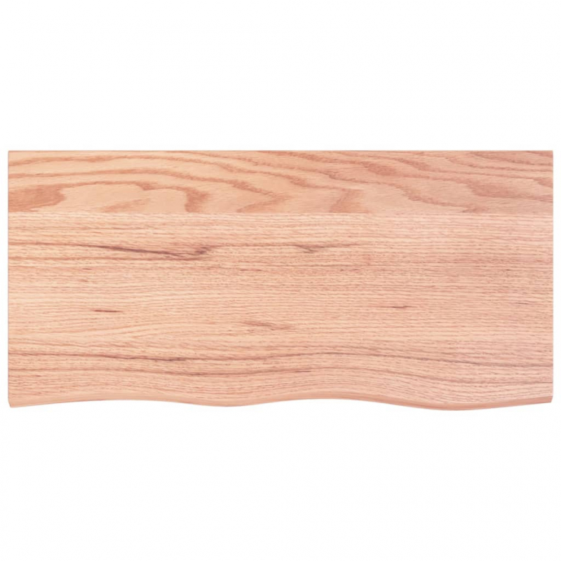 Tischplatte Hellbraun 100x50x2 cm Massivholz Eiche Behandelt