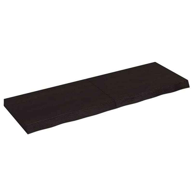 Tischplatte Dunkelbraun 120x40x(2-6)cm Massivholz Eiche