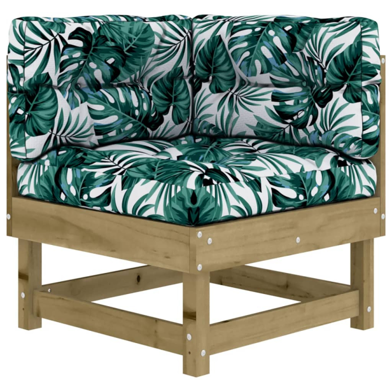 10-tlg. Garten-Lounge-Set mit Kissen Kiefernholz Imprägniert