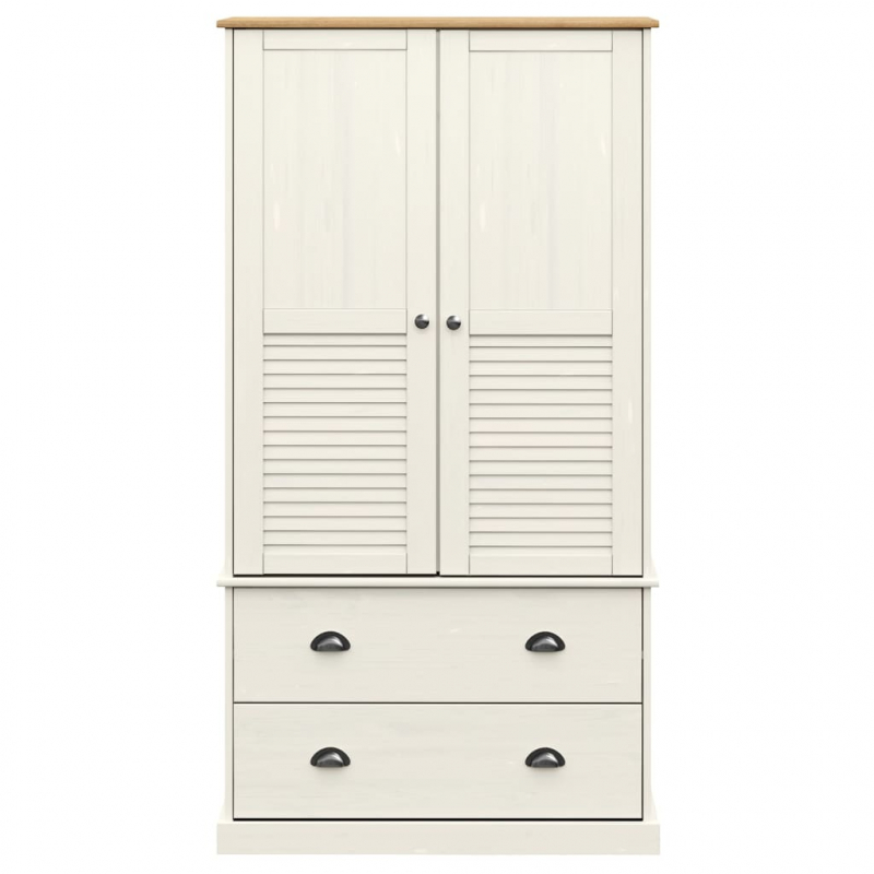 Kleiderschrank VIGO Weiß 90x55x170 cm Massivholz Kiefer