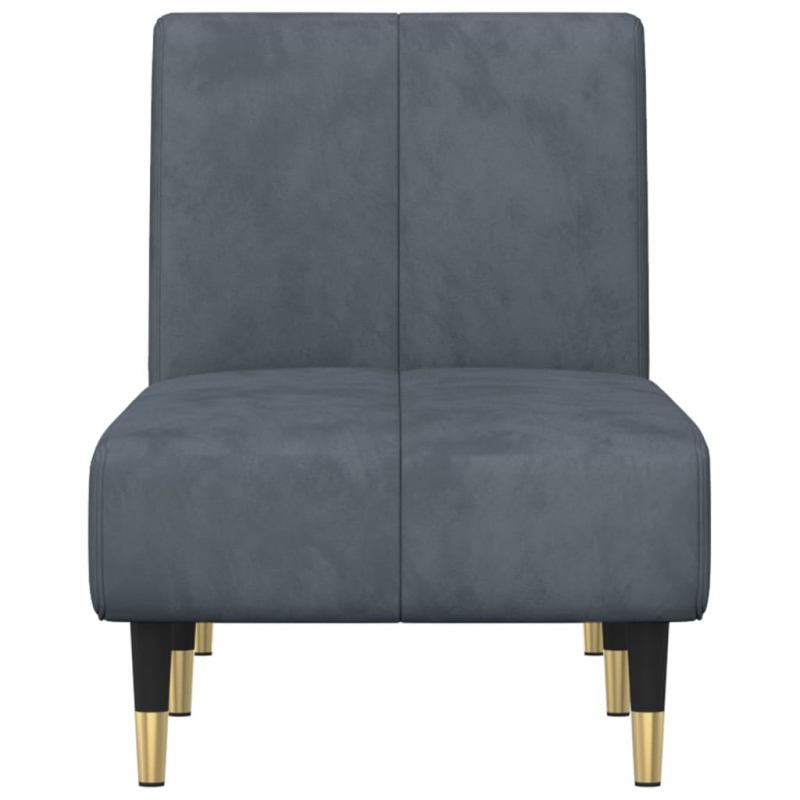 Chaiselongue Dunkelgrau Samt