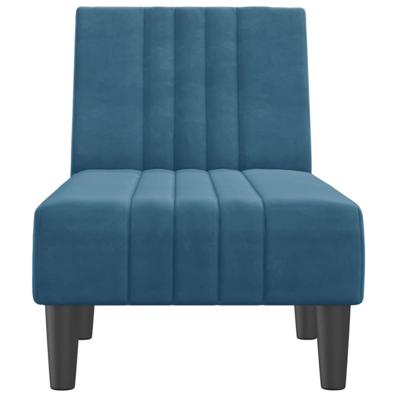 Chaiselongue Blau Samt