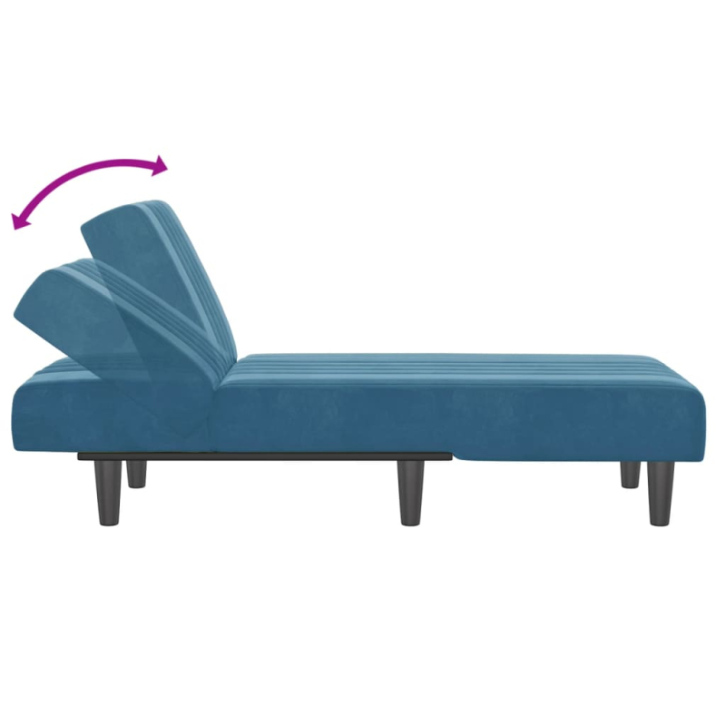 Chaiselongue Blau Samt