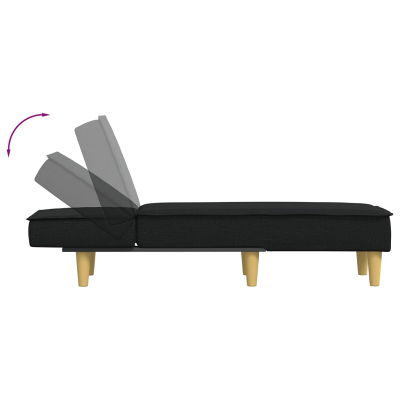 Chaiselongue Schwarz Stoff