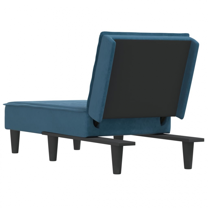 Chaiselongue Blau Samt