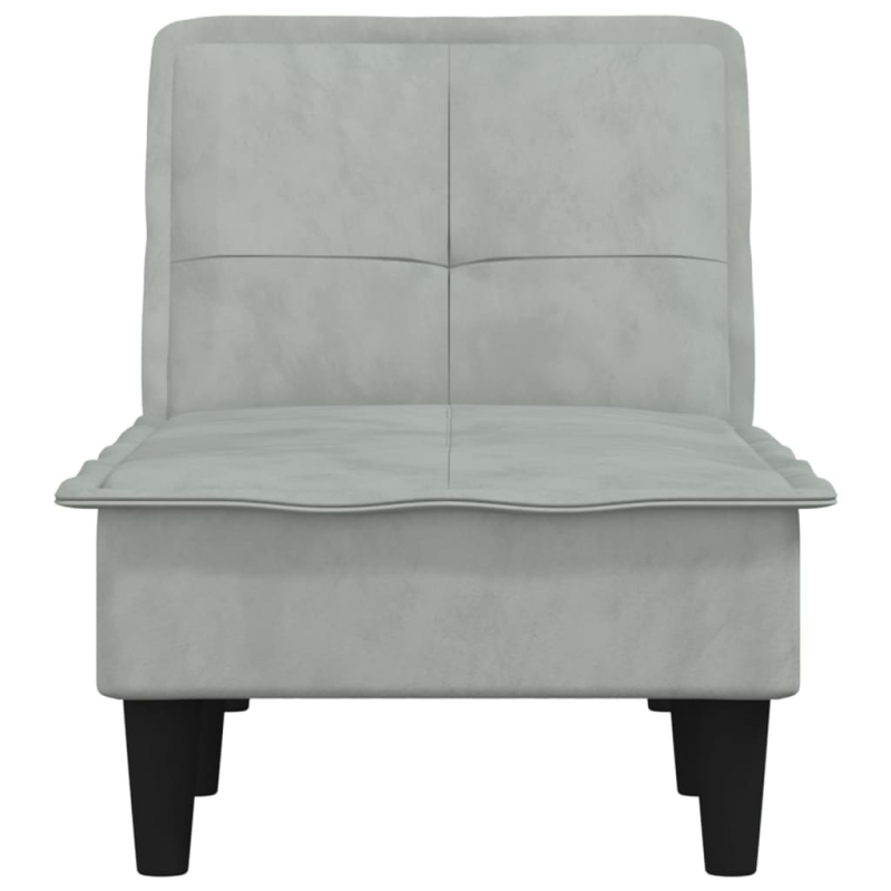 Chaiselongue Hellgrau Samt