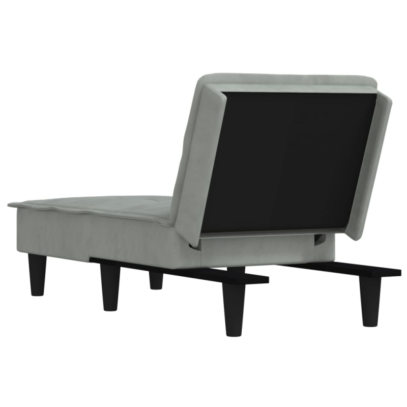 Chaiselongue Hellgrau Samt