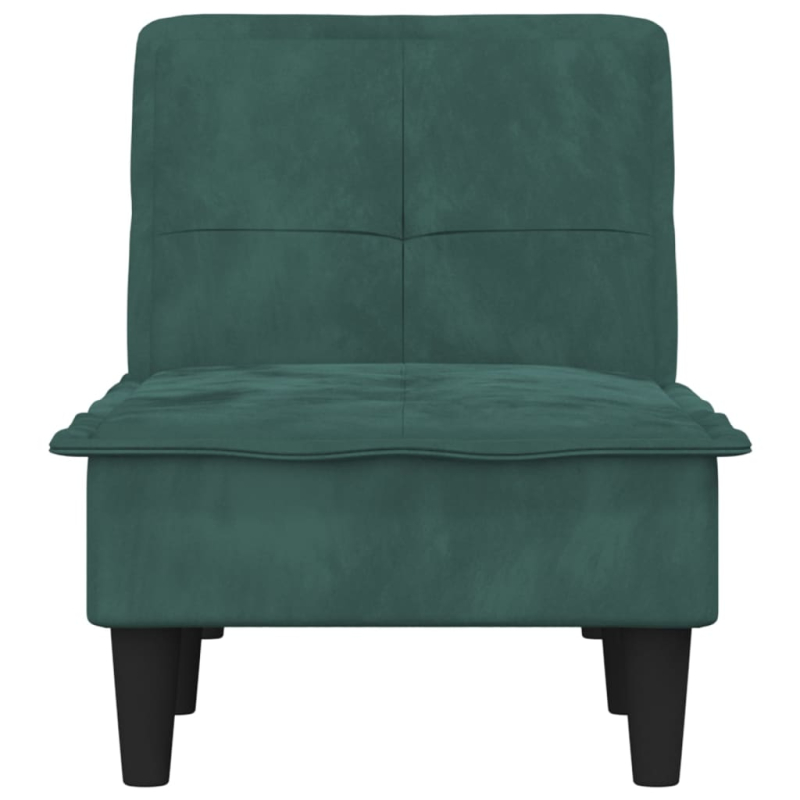 Chaiselongue Dunkelgrün Samt