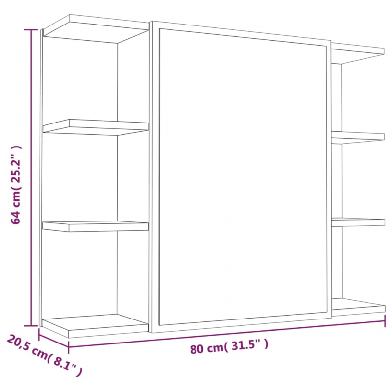 3-tlg. Badmöbel-Set Braun Eichen-Optik Holzwerkstoff