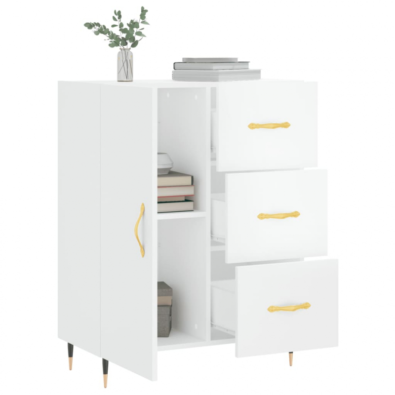 Sideboard Hochglanz-Weiß 69,5x34x90 cm Holzwerkstoff