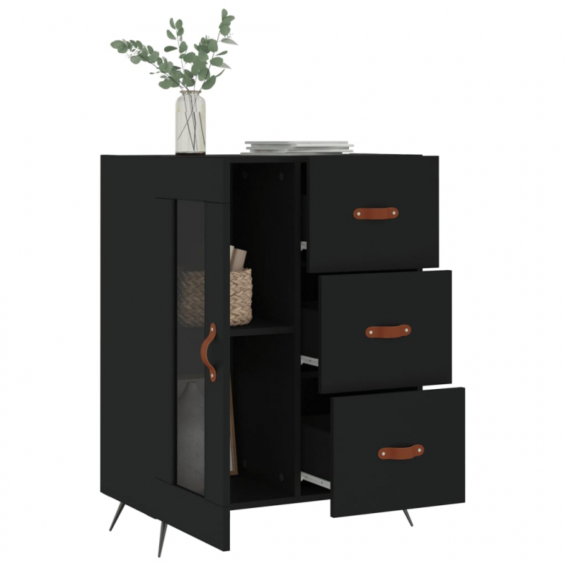 Sideboard Schwarz 69,5x34x90 cm Holzwerkstoff