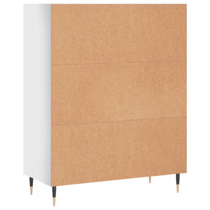 Bücherregal Hochglanz-Weiß 69,5x32,5x90 cm Holzwerkstoff