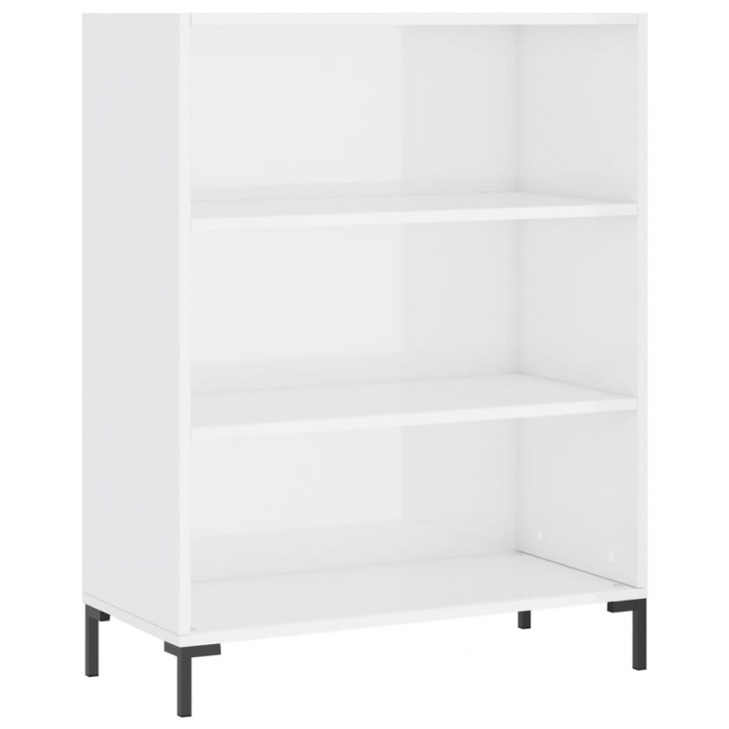 Bücherregal Hochglanz-Weiß 69,5x32,5x90 cm Holzwerkstoff