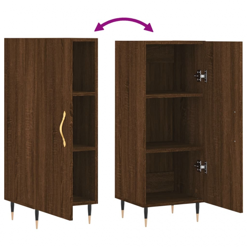 Sideboard Braun Eichen-Optik 34,5x34x90 cm Holzwerkstoff