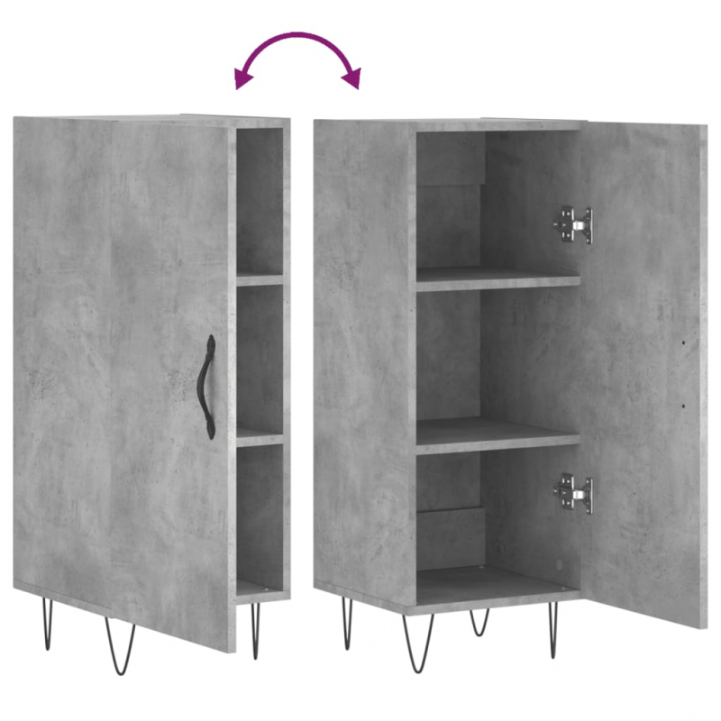 Sideboard Betongrau 34,5x34x90 cm Holzwerkstoff